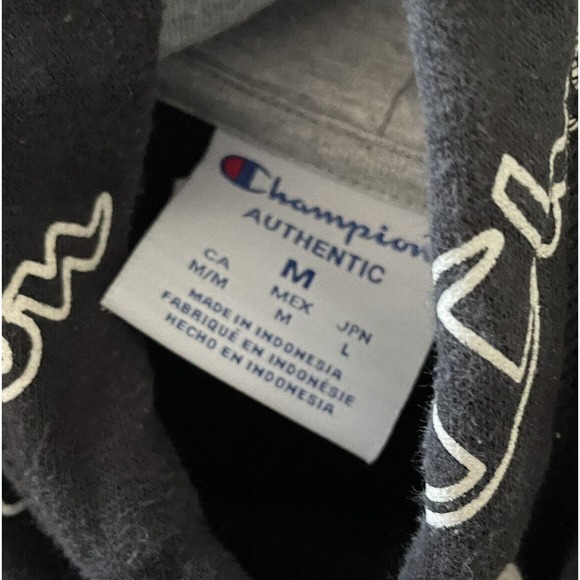 Champion Hoodie Women Size Medium‎ Black All Over Print Logo - Picture 4 of 7
